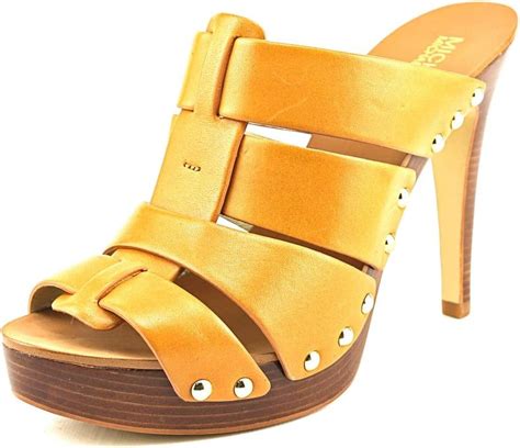 Michael Michael Kors Somerly Platform Mules in Peanut Size 8 M 